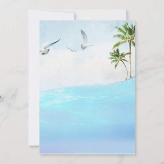 Beach Theme Weddenschap Kaart (Achterkant)