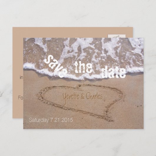 Beach Theme Weddenschap Save the Date Briefkaart (Voorkant / Achterkant)