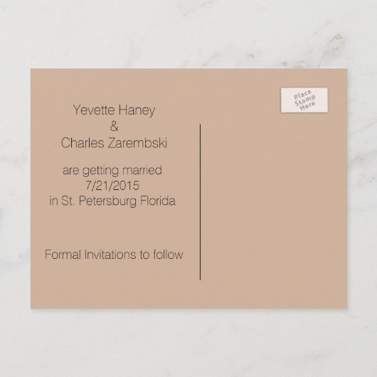 Beach Theme Weddenschap Save the Date Briefkaart (Achterkant)