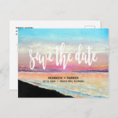 Beach Theme Weddenschap Save the Date Briefkaart (Voorkant / Achterkant)