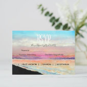 Beach Theme Wedding RSVP Kaart (Staand voorkant)
