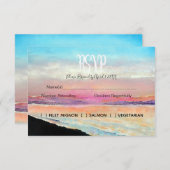 Beach Theme Wedding RSVP Kaart (Voorkant / Achterkant)