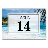 Beach Theme Wedding Table Number Kaart (Achterkant)