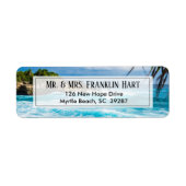 Beach Theme Weduwadres Etiket (Voorkant)