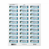 Beach Theme Weduwadres Etiket (Full Sheet)