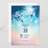 Beach Themed Birthday Party Invitation (Voorkant / Achterkant)
