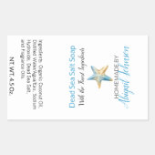 Beach-Themed Blue + Starfish Handmade Soap Label (Voorkant)