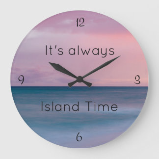 Beach Themed, Island Time Clock Grote Klok