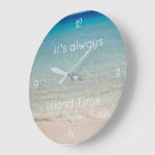 Beach Themed, Island Time Clock Grote Klok (Hoek)