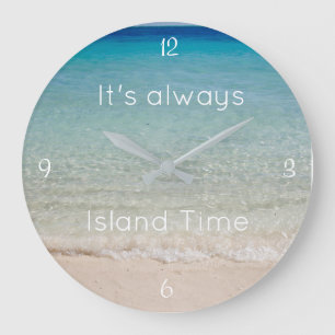 Beach Themed, Island Time Clock Grote Klok