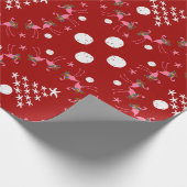 Beach Thémed Red Kerstmis Flamingo Sand Dollars Cadeaupapier (Hoek)