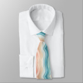 Beach Themed Watercolor Stripes Neck Tie Stropdas (Gebonden)