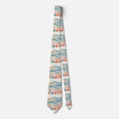 Beach Themed Watercolor Stripes Neck Tie Stropdas (Voorkant)
