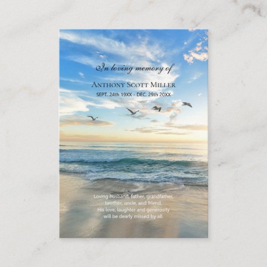 Beach Themorial Memory card Visitekaartje (Voorkant)