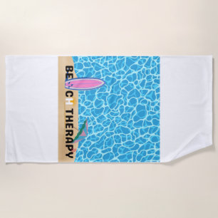 Beach Therapy Surfplank Zomer Esthetische Poster Strandlaken