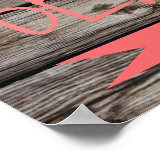 Beach This Way Faux Wood Poster (Hoek)