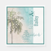 Beach Thleding Wedding Paper Napkins