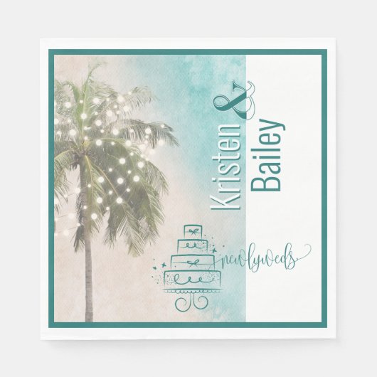 Beach Thleding Wedding Paper Napkins Servet (Voorkant)