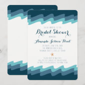 Beach Thleed Bridal Shower Invitation - Blue Wave Kaart (Voorkant / Achterkant)