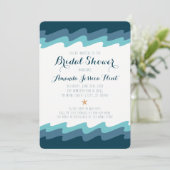 Beach Thleed Bridal Shower Invitation - Blue Wave Kaart (Staand voorkant)