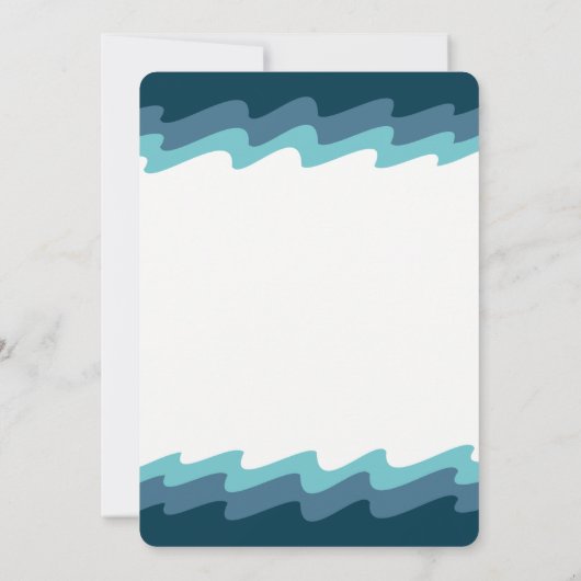 Beach Thleed Bridal Shower Invitation - Blue Wave Kaart (Achterkant)
