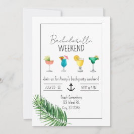 Beach-Thmed Bachelorette Weekend Invite Kaart