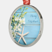 Beach Thmed kerstversiers Round Starfish Metalen Ornament (Links)