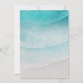 Beach Thmed Sand and Water Wedding Kaart (Achterkant)