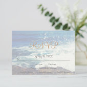 Beach Thmed Seaside Wedding RSVP-kaart RSVP Kaartje (Staand voorkant)