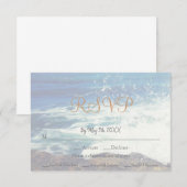 Beach Thmed Seaside Wedding RSVP-kaart RSVP Kaartje (Voorkant / Achterkant)