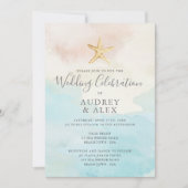 Beach ThMED Wedding Invitation Kaart