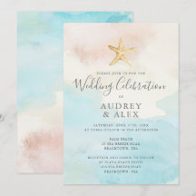 Beach ThMED Wedding Invitation