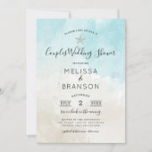 Beach Thmet Waterverf Couples bruiloft Kaart (Voorkant)