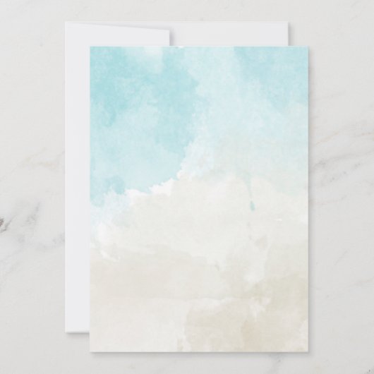 Beach Thmet Waterverf Couples bruiloft Kaart (Achterkant)