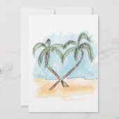 Beach Thormed waterverf Calligraphy Palm Tropic Kaart (Achterkant)