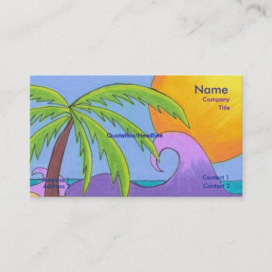 Beach Thouting Business Card-sjabloon Visitekaartje (Voorkant)