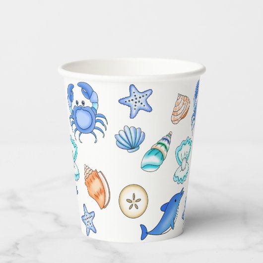 Beach Threaded Zee Creaters Papieren Bekers (Achterkant)