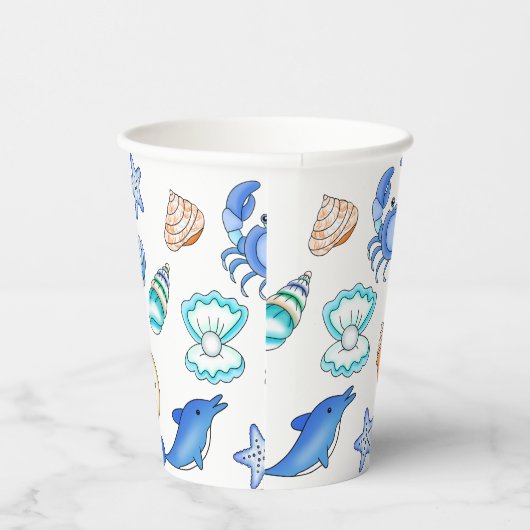 Beach Threaded Zee Creaters Papieren Bekers (Rechts)