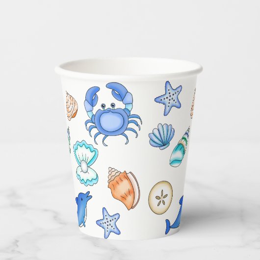 Beach Threaded Zee Creaters Papieren Bekers (Voorkant)