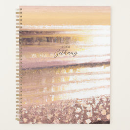 Beach Tide Golden Hour Ocean Abstracte Waterverf Planner