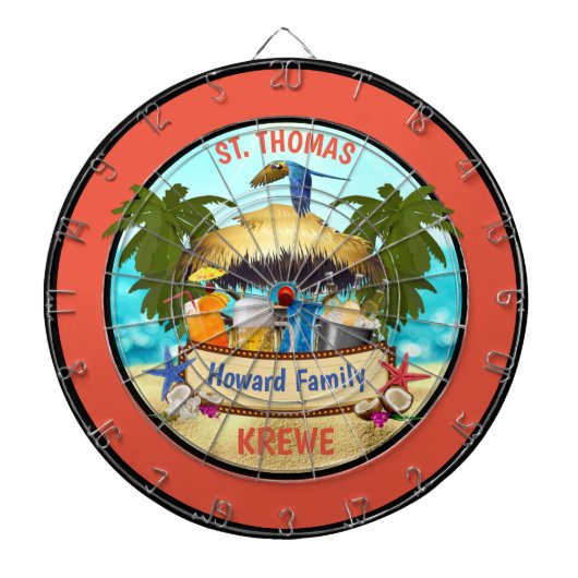 Beach Tiki Bar Dart Board Dartbord (Voorkant)