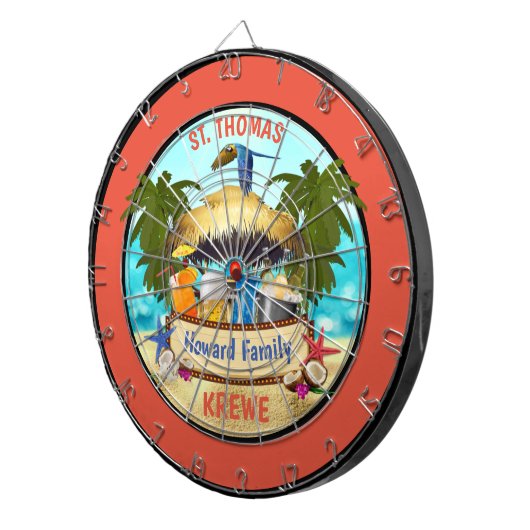 Beach Tiki Bar Dart Board Dartbord (Voorkant Rechts)