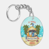 Beach Tiki Bar, klassiek Sleutelhanger (Voorkant Links)