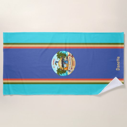 Beach Tiki Bar, klassiek Strandlaken (Voorkant)