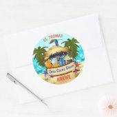 Beach Tiki Bar Ronde Sticker (Envelop)
