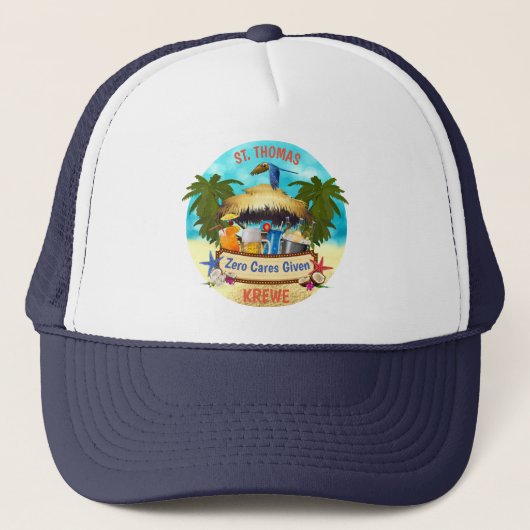 Beach Tiki Bar Trucker Hat Trucker Pet (Voorkant)