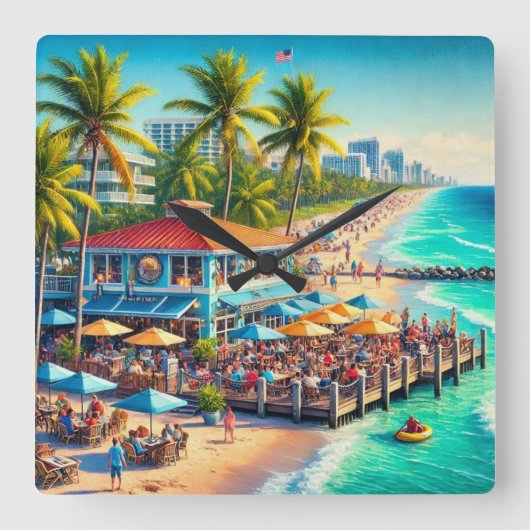 Beach Time Beach Cafe Muur Klok (Voorkant)
