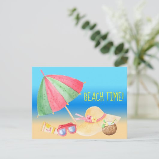 Beach Time! Briefkaart (Staand voorkant)