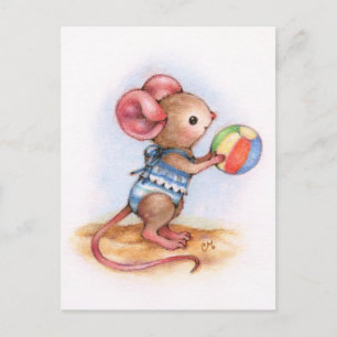 Beach Time - Cute Mouse Art Briefkaart