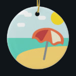 Beach Time Emoji Keramisch Ornament<br><div class="desc">Elke keer Emoji. Emoji art versie 2 van EmojiOne. Onder Creative Commons (CC-BY 4.0).</div>
